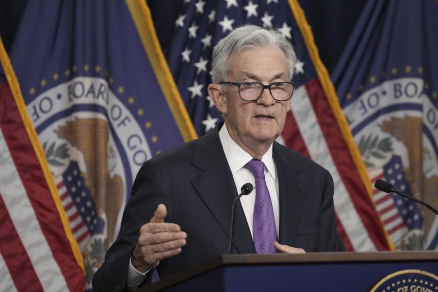 Federal Reserve Chairman Jerome Powell speaks during a news conference following the Federal Open Market Committee meeting, Wednesday, Sept. 20, 2023, in Washington.