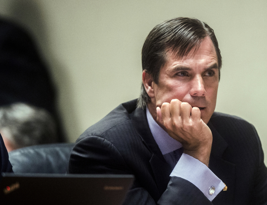 FILE - Nick Lyon, former director of the Michigan Department of Health and Human Services, is seen in Flint, Mich., Aug. 20, 2018. The Michigan Supreme Court has rejected a last-ditch effort to revive criminal charges against seven people in the Flint water scandal. The court on Wednesday Sept. 20 2023 waved away an appeal by prosecutors who have tried to get around an earlier decision that gutted the cases. Orders were filed in cases against Lyon, former state medical executive Eden Wells and five other people.
