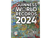 This image shows cover art for the latest edition of the Guinness World Records. The 2024 edition has taken our watery world as its theme. That means there's entries for the largest octopuses, largest hot spring and deepest shark among the 2,638 achievements.