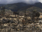 FILE - A general view shows the aftermath of a wildfire in Lahaina, Hawaii, Monday, Aug. 21, 2023. (AP Photo/Jae C.