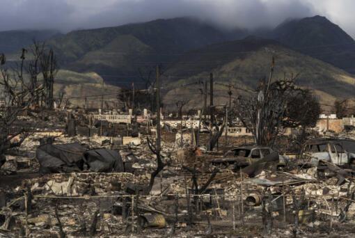FILE - A general view shows the aftermath of a wildfire in Lahaina, Hawaii, Monday, Aug. 21, 2023. (AP Photo/Jae C.