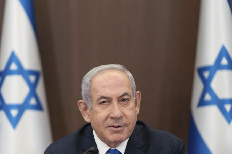 Israeli Prime Minister Benjamin Netanyahu, chairs the weekly cabinet meeting in Jerusalem, Sunday, Sept. 10, 2023.