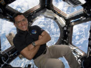 Astronaut Frank Rubio floats inside the cupola, the International Space Station's "window to the world." (NASA)