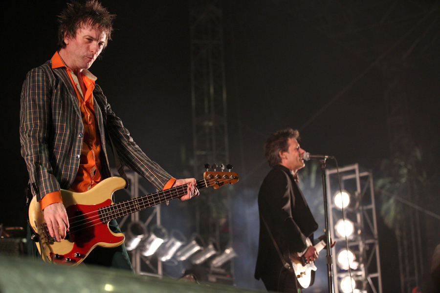 Tommy Stinson, left, and Paul Westerberg of the Replacements perform April 11, 2014, during the first day of the 2014 Coachella Valley Music & Arts Festival at the Empire Polo Club in Indio, Calif.