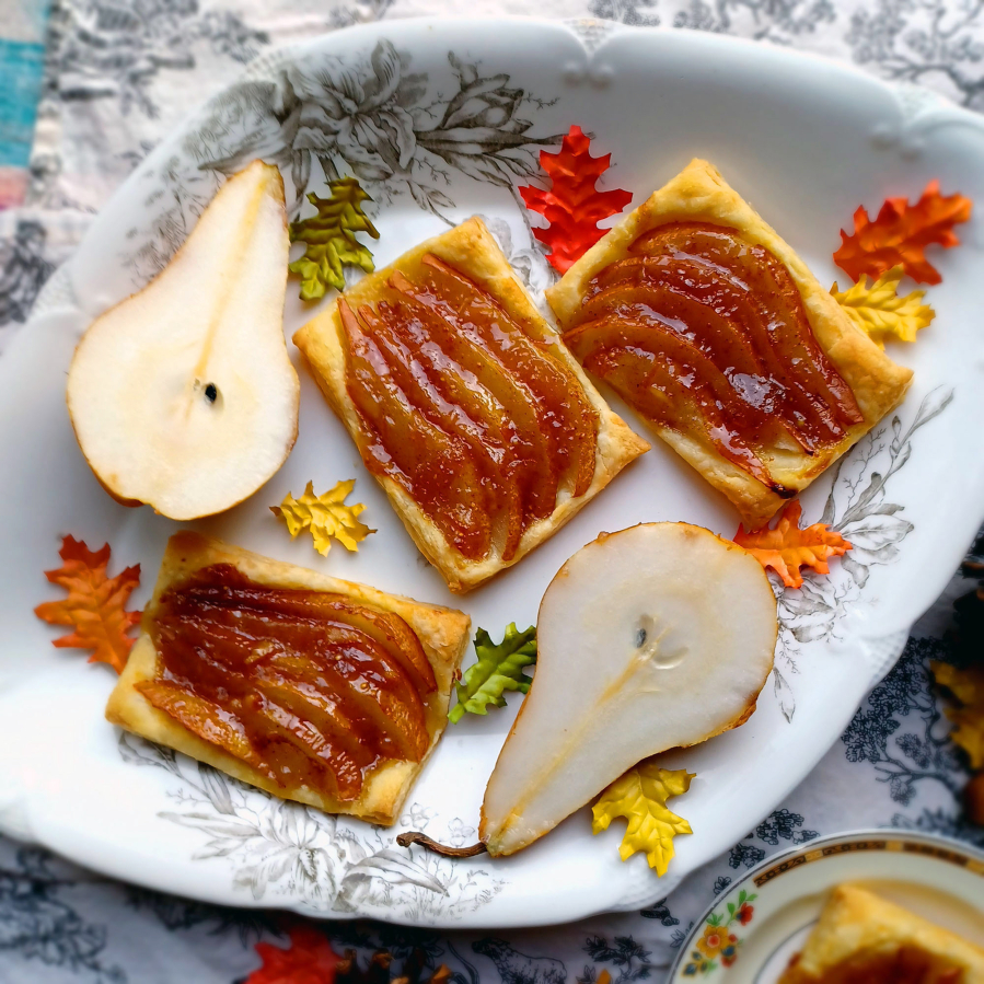 With store-bought puff pastry and fresh, ripe pears, you can have pear tartlets in no time.