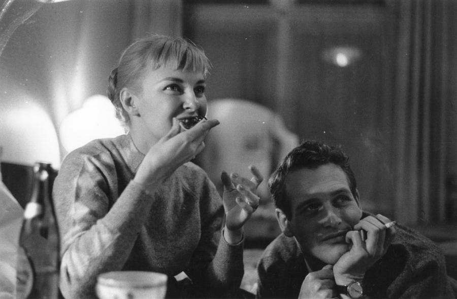 Joanne Woodward, left, and Paul Newman on Feb. 3, 1958.