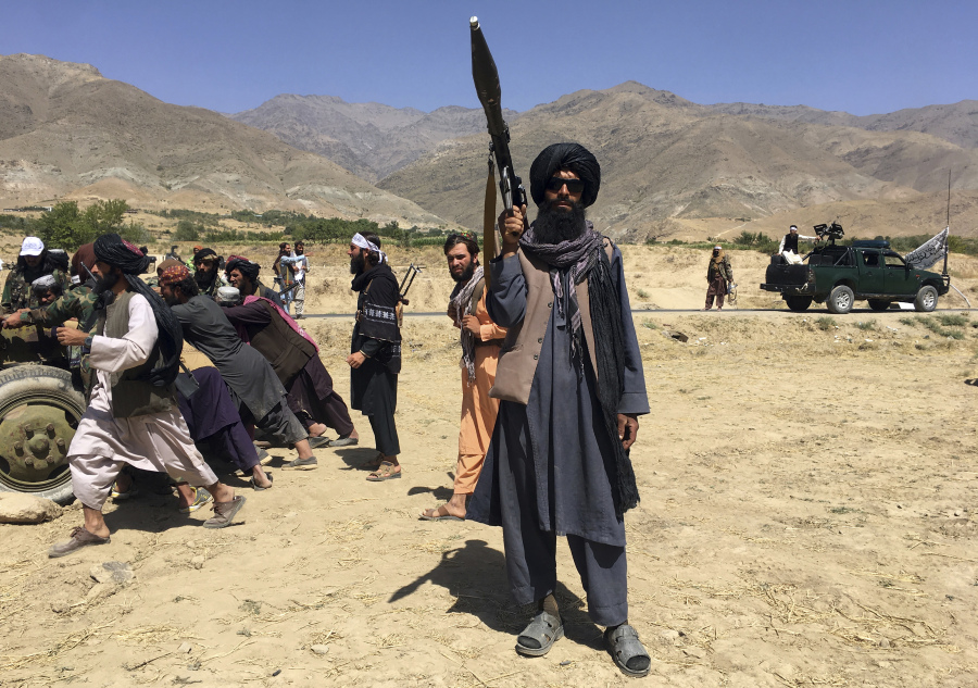 TFILE - aliban soldiers stand guard in Panjshir province northeastern of Afghanistan, Sept. 8, 2021. At a time when Americans are deeply divided along party lines, a new poll shows agreement on at least one issue: the United.States' two-decade long war in Afghanistan was not worth fighting.