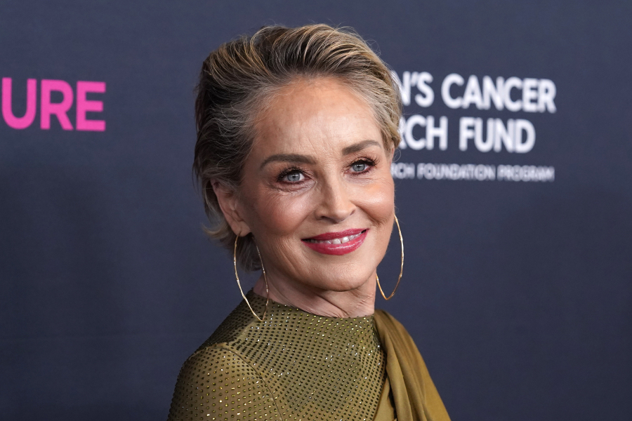 Courage Award recipient Sharon Stone poses March 16 at "An Unforgettable Evening," benefiting the Women's Cancer Research Fund, in Beverly Hills, Calif.