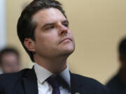 FILE - Rep. Matt Gaetz, R-Fla., appears before the House Rules Committee to propose amendments to the Department of Homeland Security Appropriations Bill, at the Capitol in Washington, Friday, Sept. 22, 2023. (AP Photo/J.