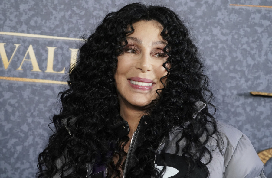 FILE - Cher arrives at the premiere of "Chevalier" in Los Angeles on rApril 16, 2023. Cher's holiday album, "Christmas," releases Friday.