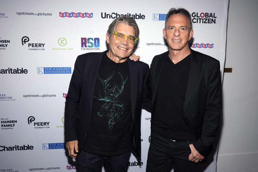 File - Director Stephen Gyllenhaal, left, and Dan Pallotta attend the premiere of "Uncharitable" on Sept. 21, 2023, in New York. The new documentary puts the long-running debate in the nonprofit sector over the role of overhead back in the spotlight.