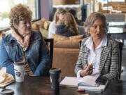 Sen. Lynda Wilson, right, meets with constituents on Nov. 9 at Brewed Awakenings in northeast Vancouver. Wilson and State Rep. Paul Harris met with family members of children with intellectual/development disorders to hear their concerns for the next legislative session.