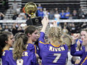 Coverage of Columbia River's 2022 volleyball state championship was reported in The Columbian print editions. This year, coverage of weekend high school championships will be found in The Columbian's Monday e-edition.