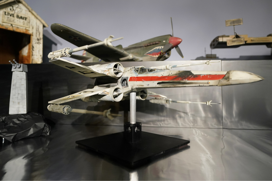 A miniature model called &ldquo;Red Leader,&rdquo; a X-wing Starfighter from the 1977 film &ldquo;Star War, Episode IV, A New Hope,&rdquo; sits on display Aug. 30 at Heritage Auctions in Irving, Texas. The miniature X-wing Starfighter used in a &ldquo;Star Wars&rdquo; film sold for over $3 million on Oct. 15.