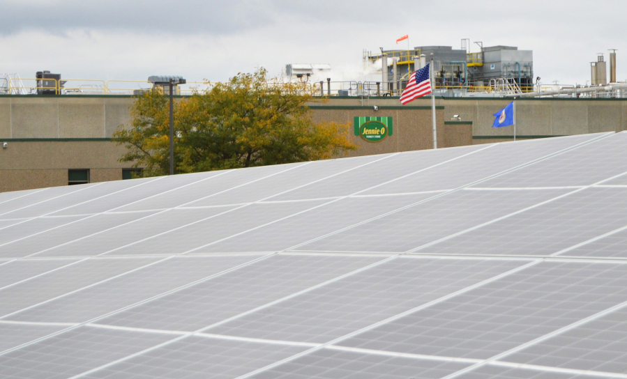 The solar farm outside of the Jennie-O Turkey Store plant in Montevideo, Minnesota, is a small part of a big Hormel commitment.