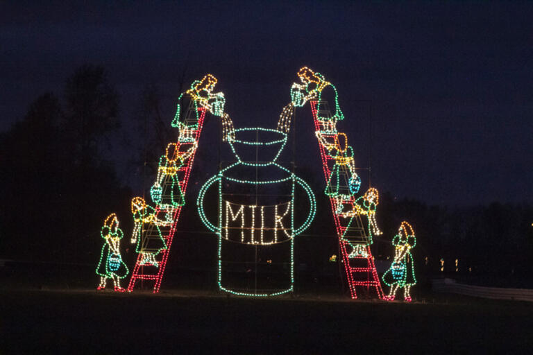 Eight maids a-milkin' are among the lit-up sights you'll see from the comfort of your car at Portland International Raceway's Winter Wonderland.