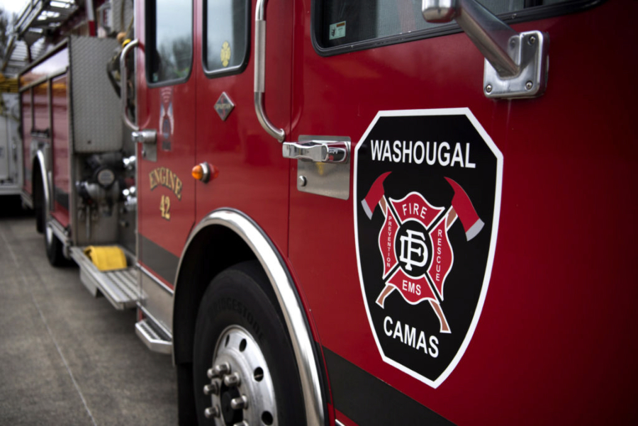 A fire engine is pictured at the Camas-Washougal Fire Department Station 42.