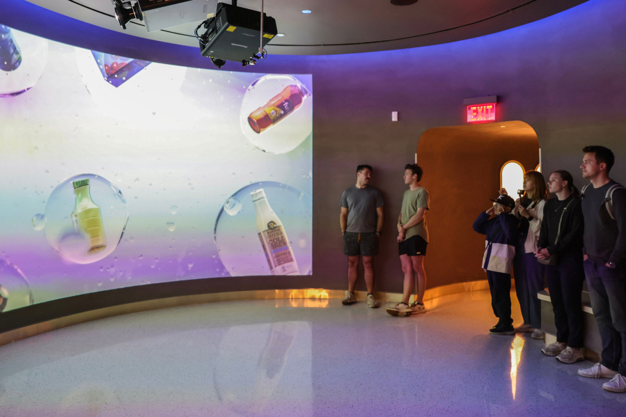 Views of the new beverage lab at The World of Coca Cola on Nov. 7, 2023. The new immersive experience offers guests a chance to explore the science behind Coca Cola&rsquo;s beverages.