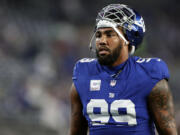 Defensive end Leonard Williams, who was traded to the Seattle Seahawks on Monday, Oct. 30, 2023, is expected to step right in for the Seahawks on Sunday against the Baltimore Ravens.