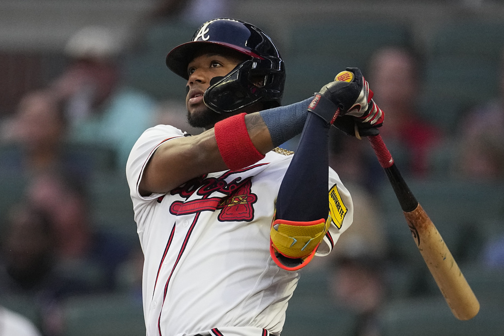 Atlanta Braves' Ronald Acuña Jr. became the unanimous choice for the NL MVP award, announced Thursday, November 16, 2023, after becoming the first player with 40 home runs and 70 stolen bases in a season.