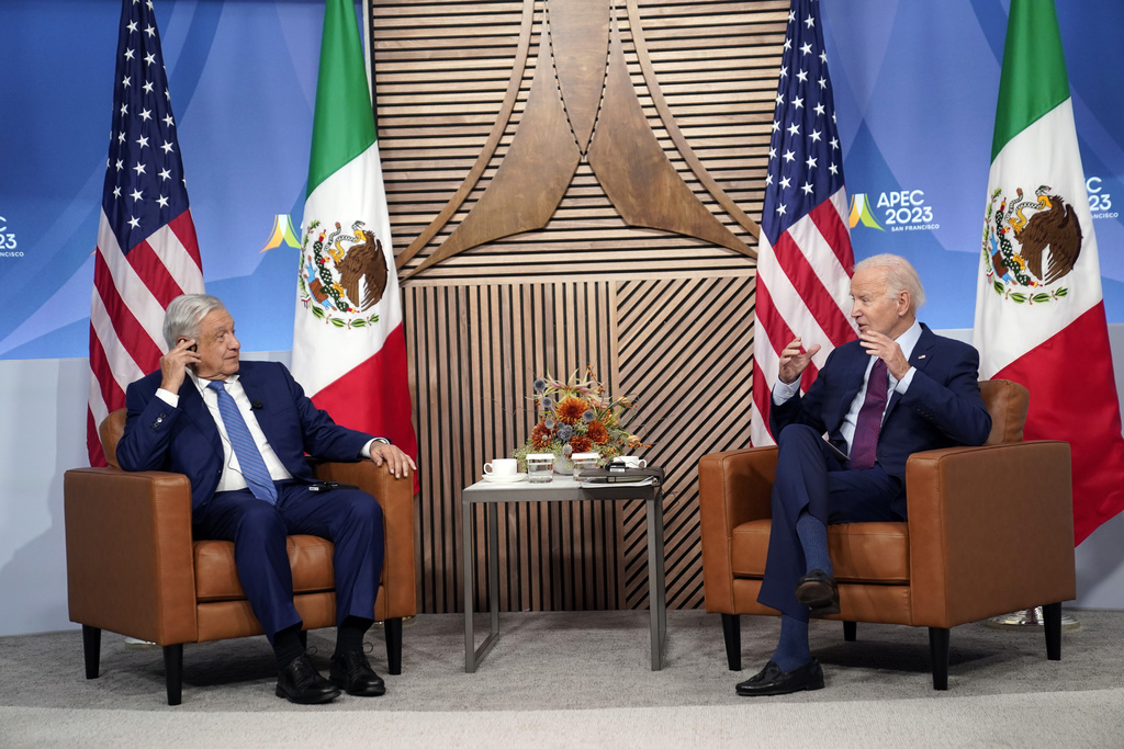 President Joe Biden meets with Mexican President Andres Manuel Lopez Obrador at the Asia-Pacific Economic Cooperative summit, Friday, Nov. 17, 2023, in San Francisco.