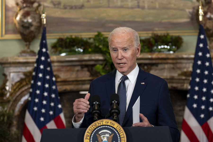 President Joe Biden speaks during a news conference after his meeting with China&rsquo;s President President Xi Jinping at the Filoli Estate in Woodside, Calif., Wednesday, Nov, 15, 2023, on the sidelines of the Asia-Pacific Economic Cooperative conference.