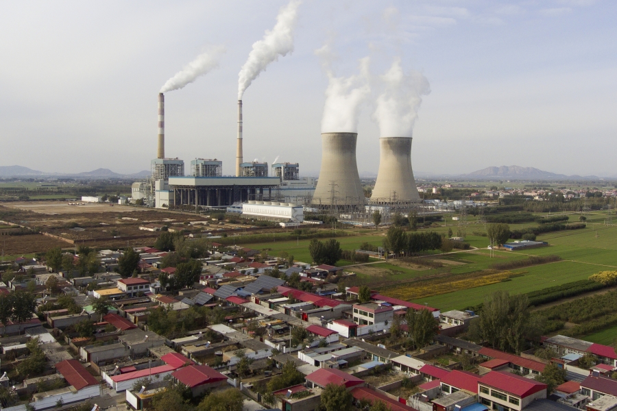 Guohua Power Station, a coal-fired power plant, operates in Dingzhou, Baoding, in the northern China&rsquo;s Hebei province, Friday, Nov. 10, 2023.  The world is off track in its efforts to curb global warming, a new international report calculates Tuesday, Nov. 14.
