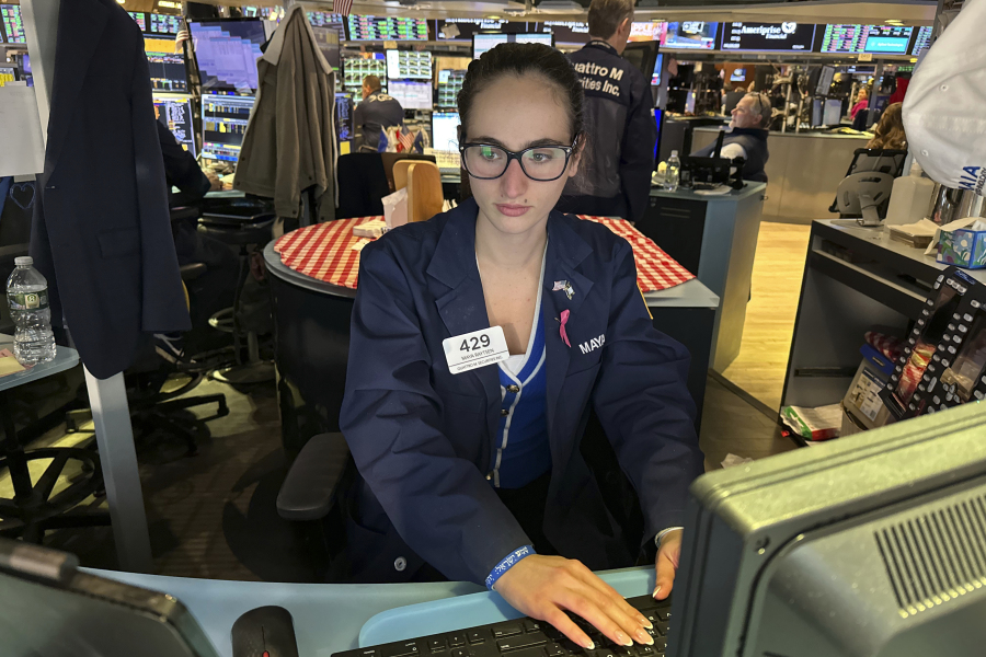 Traders work on the New York Stock Exchange floor in New York City on Friday, November 3, 2023.