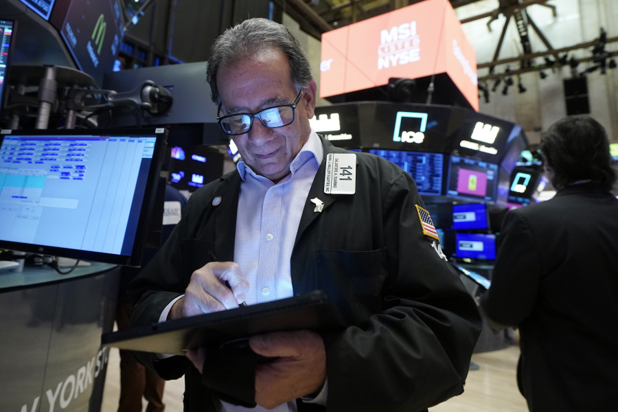 Trader Sal Suarino works on the floor of the New York Stock Exchange, Wednesday, Nov. 15, 2023. Wall Street is ticking higher Wednesday and adding a bit more to its big rally from a day before.