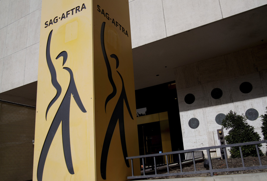 The entrance of SAG-AFTRA offices are see in Los Angeles on Friday, Nov. 10, 2023. Hollywood&rsquo;s months of labor unrest are coming to an end, but the post-strike landscape that awaits actors and writers may be far from happy-ever-after.