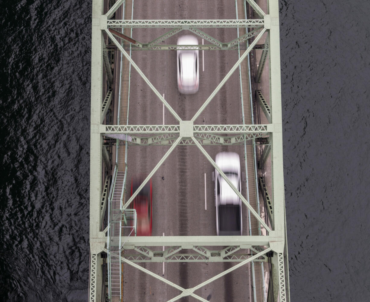 Traffic flows across the Interstate 5 Bridge. The Oregon Legislature&rsquo;s Joint Interim Committee on Ways and Means &mdash; the budget-writing committee &mdash; on Wednesday authorized the Interstate Bridge Replacement Program to apply for a $1.2 billion federal grant to replace it.