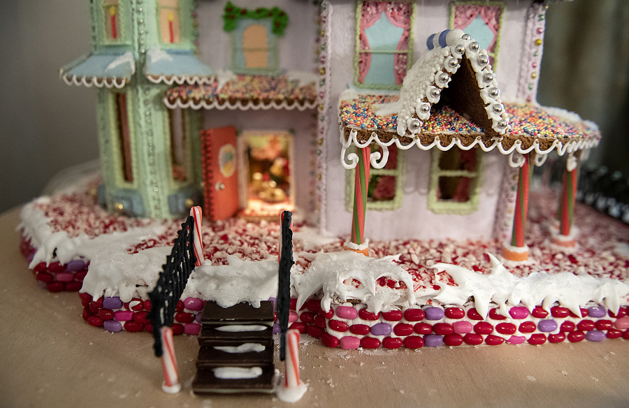 Cathy Ramer has been working on this Queen Anne-style gingerbread manor since September. She&rsquo;s been making elaborate gingerbread houses nearly ever year since 1982.