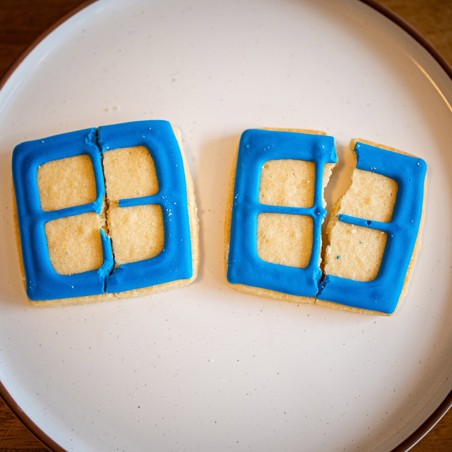 After its windows were broken in recent weeks, Bleu Door Bakery decided to sell Broken Window cookies so the community could show support for the business.
