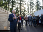 The city of Vancouver's fourth Safe Stay opened Friday. The pallet shelter community&rsquo;s opening was well attended by community members and politicians, including Gov. Jay Inslee.