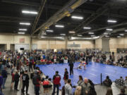 Clark County Event Center was packed Friday for the first time hosting the Pacific Coast Wrestling Championships.
