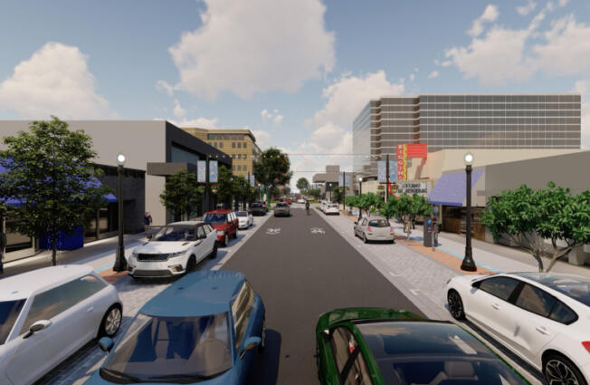 A rendering showing the nearly complete design of the Main Street Promise project. Construction on the multimillion-dollar downtown Vancouver project is slated to begin early next year.