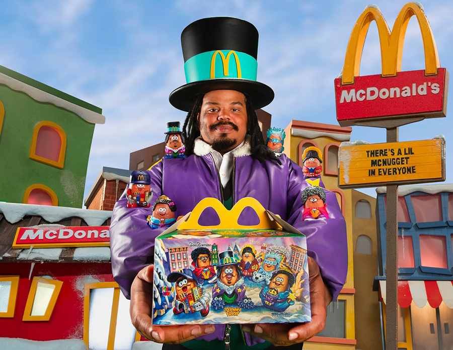 Inspired by its iconic Happy Meal, McDonald&Ccedil;&fnof;&Ugrave;s partnered with entertainer Kerwin Frost for an adult meal box featuring six new McNugget Buddy collectible figurines.