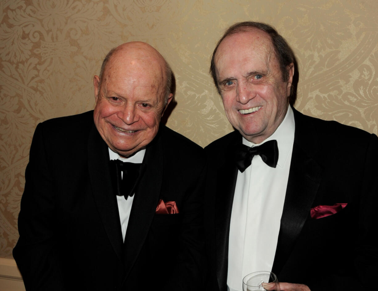 Comedians Don Rickles, left, and Bob Newhart pose at the 32nd Anniversary Carousel of Hope Gala at the Beverly Hilton Hotel on Oct. 23, 2010, in Beverly Hills, Calif.