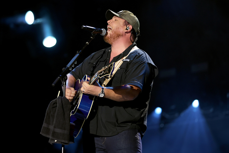 Luke Combs performs June 11, 2022, during day 3 of CMA Fest 2022 at Nissan Stadium on in Nashville, Tenn.