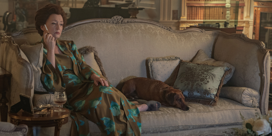 Lesley Manville as Princess Margaret in a scene from Season 5 of &ldquo;The Crown.&rdquo; (Keith Bernstein/Netflix)