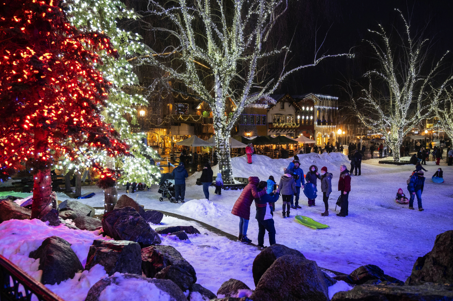 The snow helped give Leavenworth a holiday glow that drew notable crowds to shop, dine and recreate on Jan. 30, 2021.