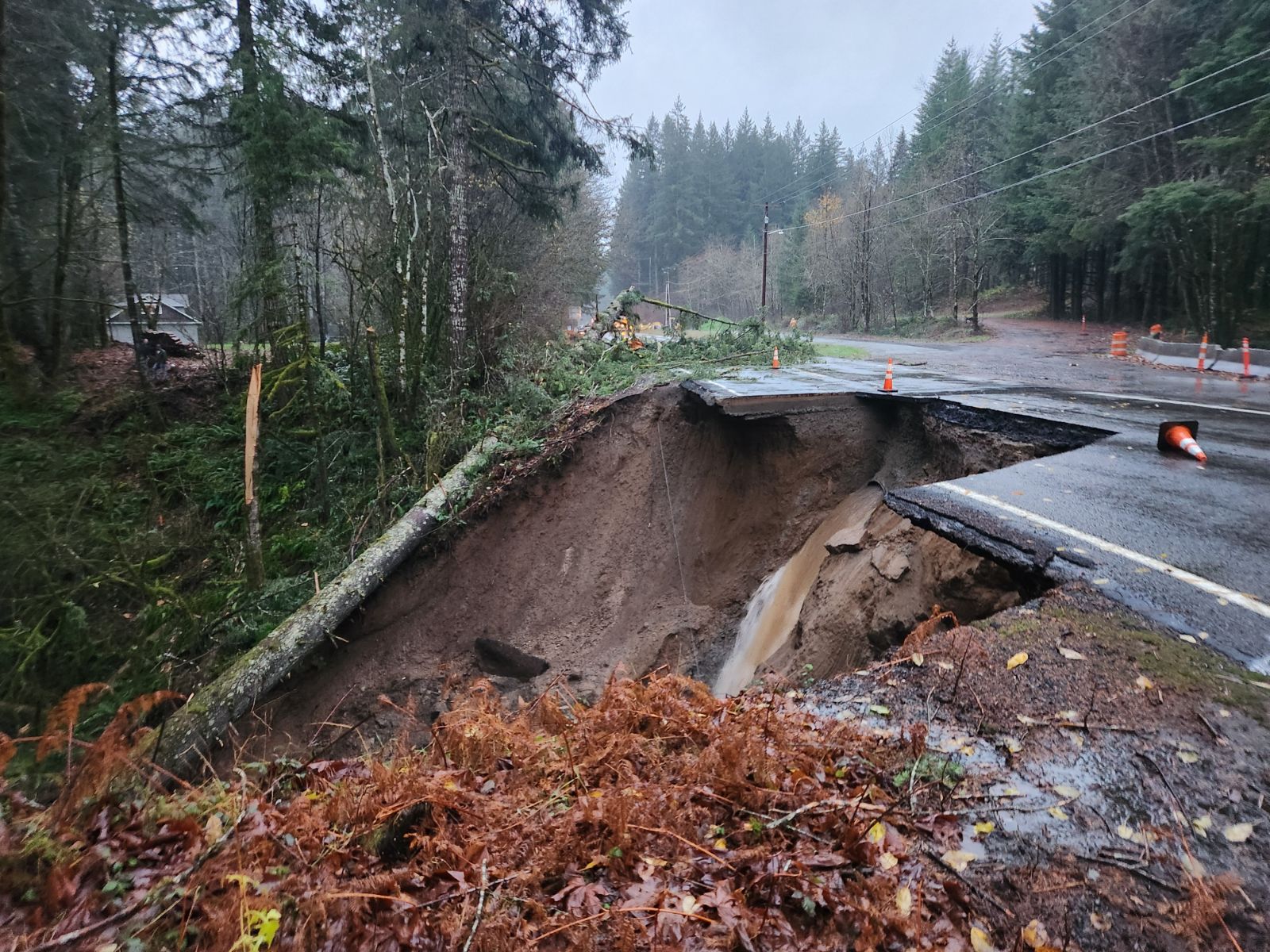 Lewis River Highway is closed in both directions near Cougar.