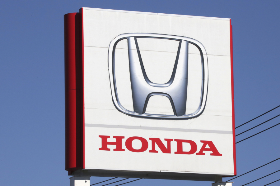 FILE - The logo of Honda Motor Co., is seen in Yokohama, near Tokyo on Dec. 15, 2021. Honda Motor&rsquo;s American arm is recalling more than 2.5 million vehicles in the U.S. due to a fuel pump defect that can increase risks of engine failure or stalling while driving.