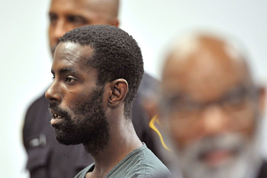 FILE - DeAngelo Martin stands for a probable cause hearing, in Detroit on June 20, 2019. DeAngelo Martin killed four women and raped two others before being captured in 2019. Repeatedly over the previous 15 years Detroit police failed to follow up on leads or take investigative steps that may have averted the killing spree, an Associated Press investigation has found.