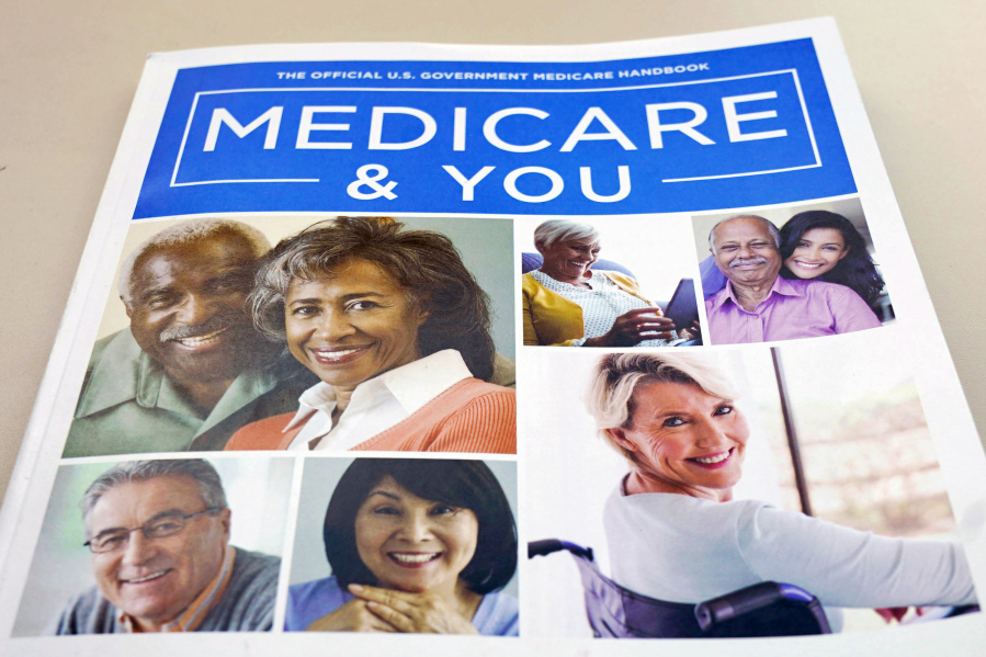 FILE - The U.S. Medicare Handbook is photographed in Washington, Nov. 8, 2018. Obesity drugs like Wegovy and Zepbound that are capturing the attention of celebrities and showing promising results in helping people shed pounds will stay out of reach for America&#039;s older adults. A decades-old law on the books bans Medicare from paying for weight loss drugs.