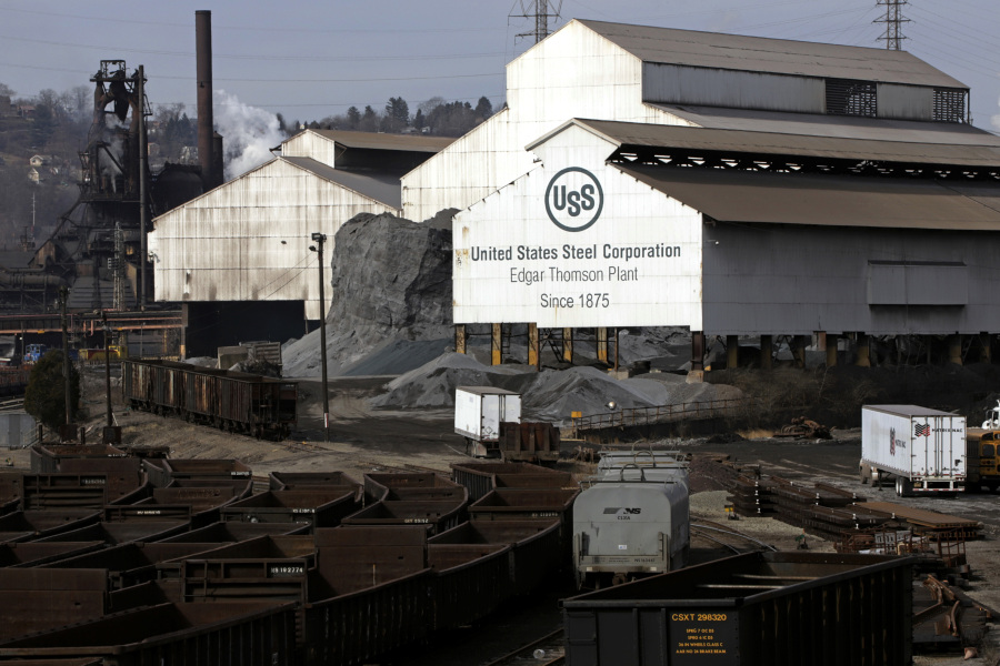 FILE - United States Steel&rsquo;s Edgar Thomson Plant in Braddock, Pa. is shown on Feb. 26, 2019. U.S. Steel, the Pittsburgh steel producer that played a key role in the nation&rsquo;s industrialization, is being acquired by Nippon Steel in an all-cash deal valued at approximately $14.1 billion. The transaction is worth about $14.9 billion when including the assumption of debt. Nippon, which will pay $55 per share for U.S. Steel, said Monday, Dec. 18, 2023 that the deal will bolster its manufacturing and technology capabilities. (AP Photo/Gene J.