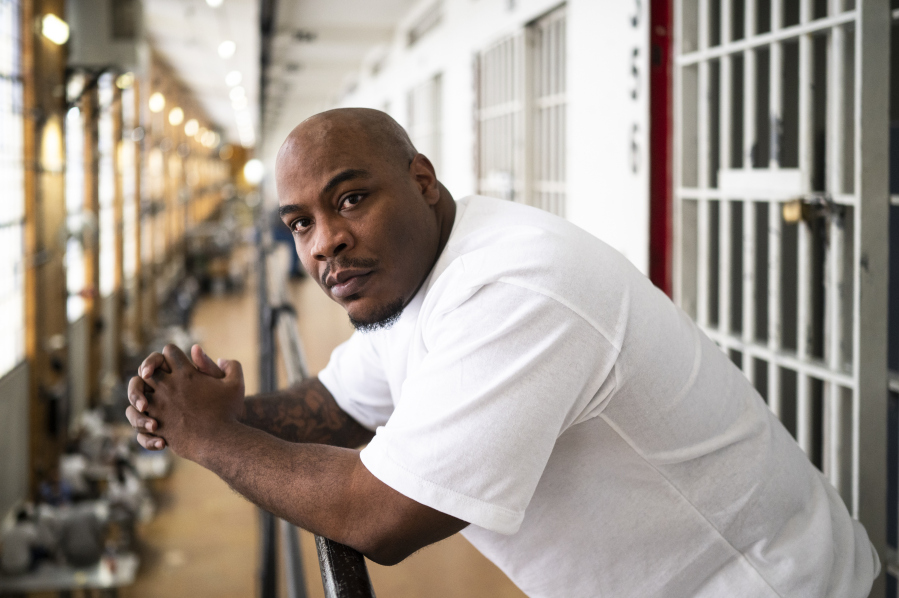 Marvin Haynes stands for a portrait outside his prison cell, March 2, 2023 at the Minnesota Correctional Facility-Stillwater in Bayport, Minn. A Minnesota judge has set aside the murder conviction of the 35-year-old man who was sent to prison for the 2004 killing of a man in a Minneapolis flower shop. The Hennepin County Attorney&rsquo;s Office says the ruling Monday, Dec. 11 comes after prosecutors agreed that Haynes proved his constitutional rights were violated during his 2005 trial. Haynes was 16 at the time of the killing of 55-year-old Randy Sherer.