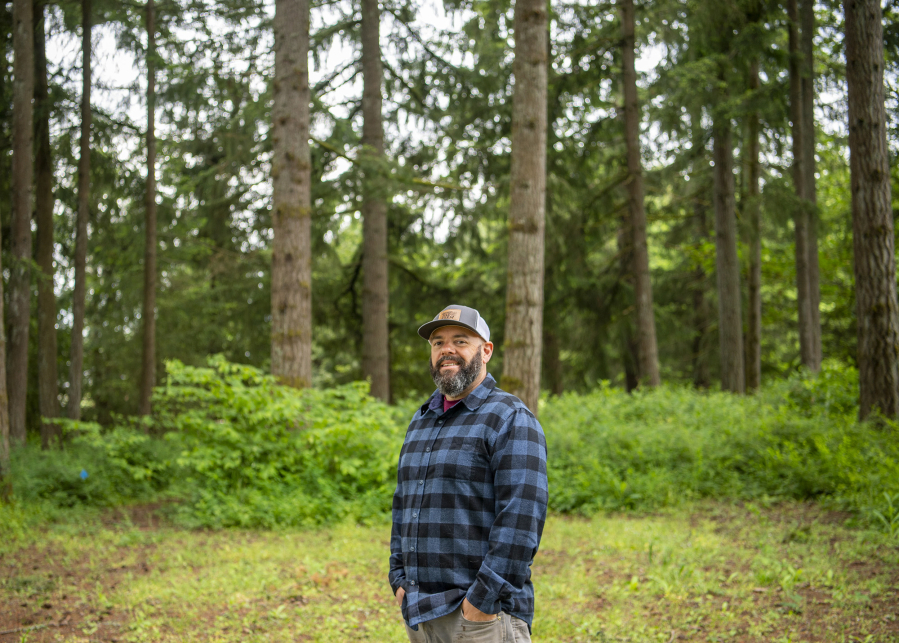 Gather and Feast Farm owner Mark Lopez stands on his La Center property in 2022. He supports revising Clark County&rsquo;s codes to enable rural events. The county is forming a task force to consider changes to its existing codes governing commercial events in rural areas.