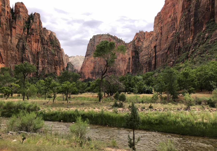 The Virgin River winds through the red rock canyons near the Temple of Sinawava in Utah&rsquo;s Zion National Park. Some of the United States&rsquo; more popular national parks have implemented reservation and timed-entry programs, often on a pilot basis, in order to help ease crowding.