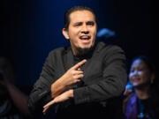 The Deaf and Hard of Hearing Founder of Loud n Clear Ministry Eduardo Cardenas Jr. signs a worship song at Elevate Life Church in Sacramento, Calif. on Jan. 14.